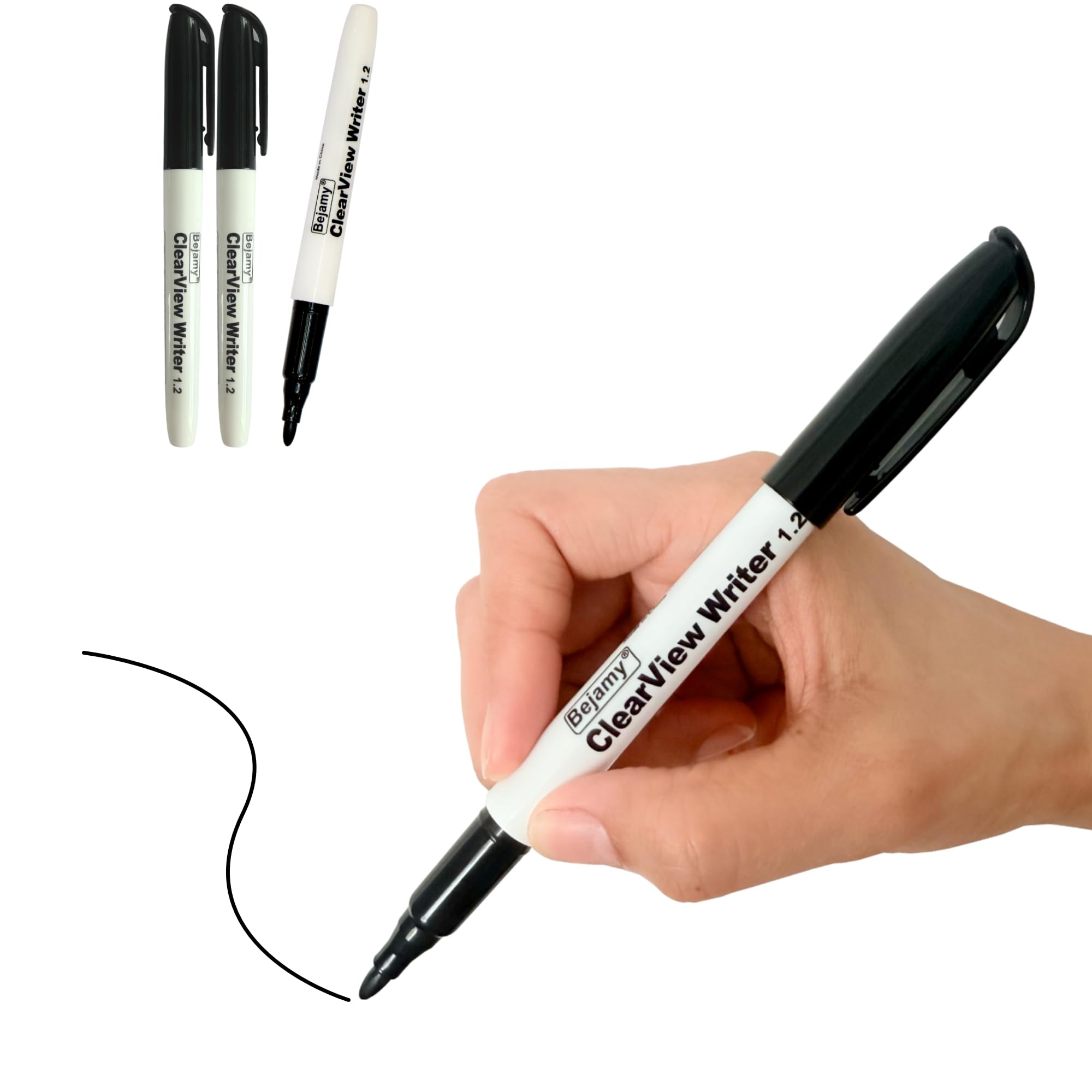 ClearView Writer 1.2, Bullet Tip Water-Based Low Vision Pen(3-Pack)