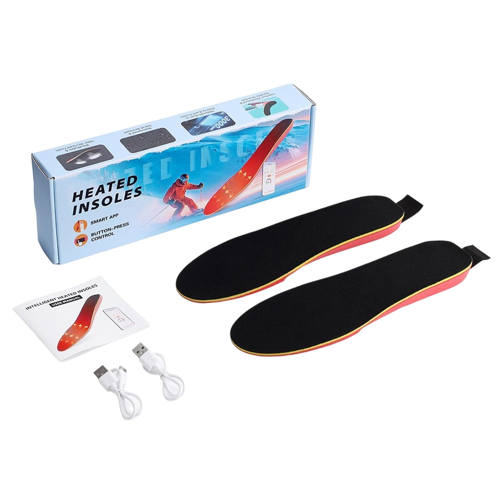 Plantillas Calentadas Eléctricas Unisex Almohadilla Térmica Lavable Y Cortable Para Zapatos Calentador De Pies De Invierno Mujeres Hombre Plantillas Calentadas Deportes Aire Libre
