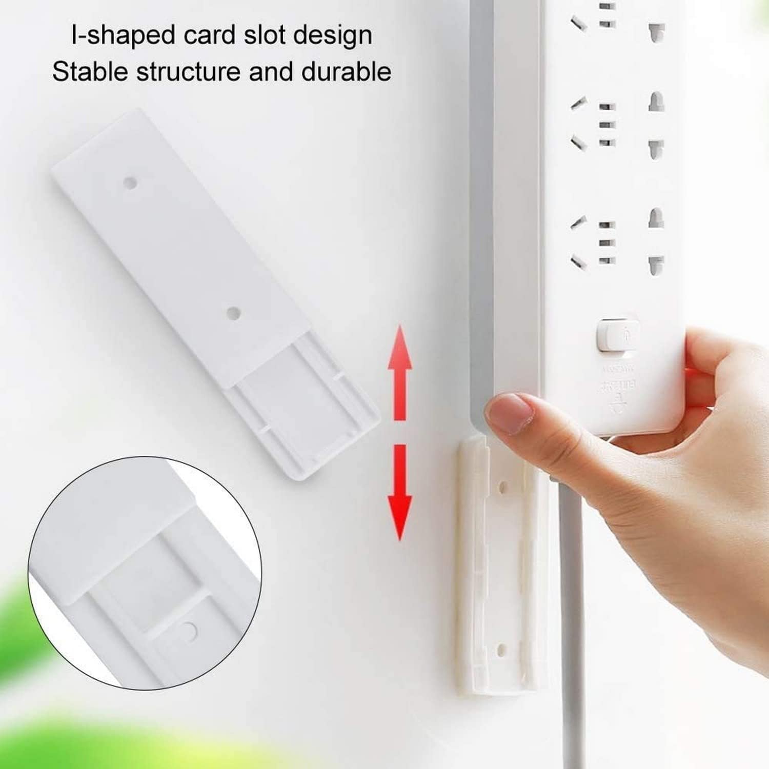 Kolorful Self Adhesive Power Strip Holder Wall-Mounted Desktop Socket Fixer Organizer No Hole Plug-in Wall Socket Sticker Fixer Router,Photo Frame,Paper Towel Box Kitchen Home Office. (Set of 2 PCS) 2