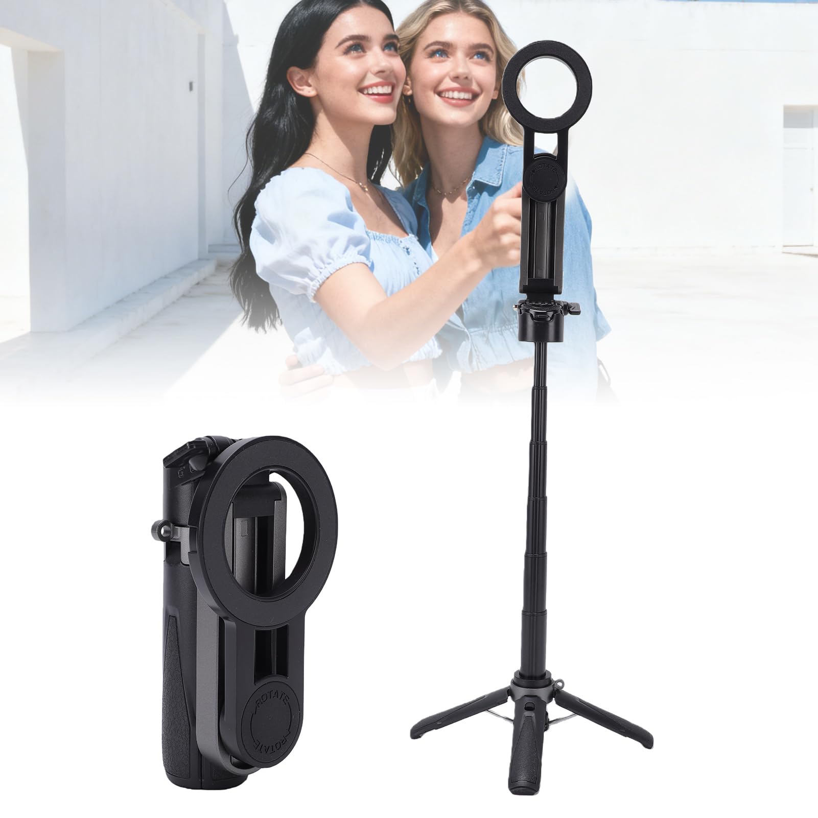 Asta Selfie Magnetica con Altezza Regolabile a Distanza Treppiede 5 in 1