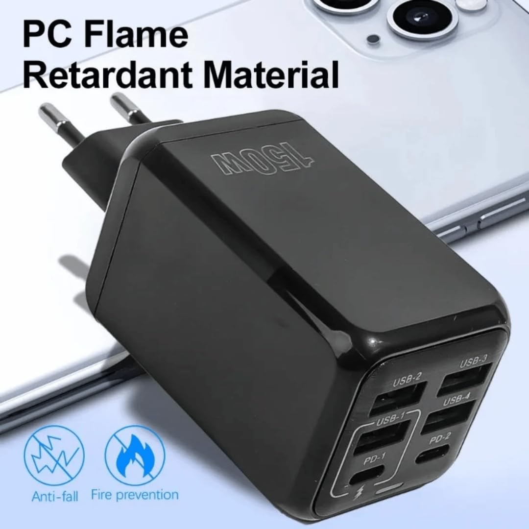 USB-oplader met 6 poorten 48 W | 3,5 A snellaadadapter voor