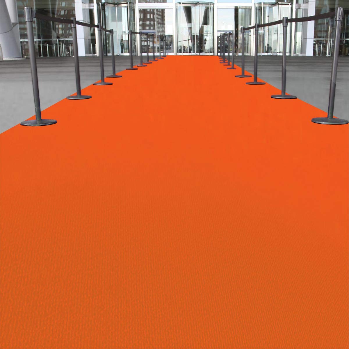 Passatoia Evento al Metro - Passerella Anti-Scivolo | Tappeto per Matrimonio, Cerimonia, Sfilata | 18 Colori, 2 Larghezze, fino a 50 m di Lunghezza |100x200 cm - Arancione chiaro