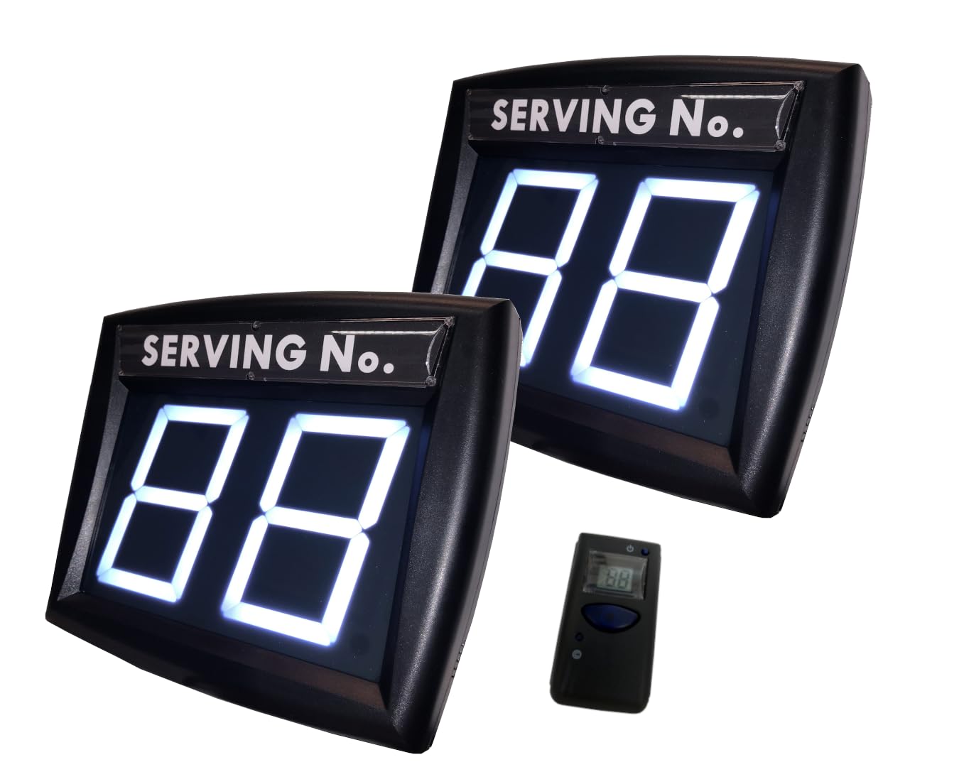 2 Cifre Eliminacode Display Bianco, Numeratore Elimina Code Digitale,Display Numerico Con Telecomando（2 Schermo Numeri Attesa +1 Telecomando ） ● IMPRETECH INTERNATIONAL GROUP® ● Made In Italy