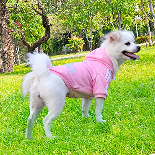 QiCheng&LYS Fashion Dog Hoodie Dog Clothes Pure Cotton Sweatshirt Hunde Pullis Für Mittelgroße Hunde (Rosa, M)