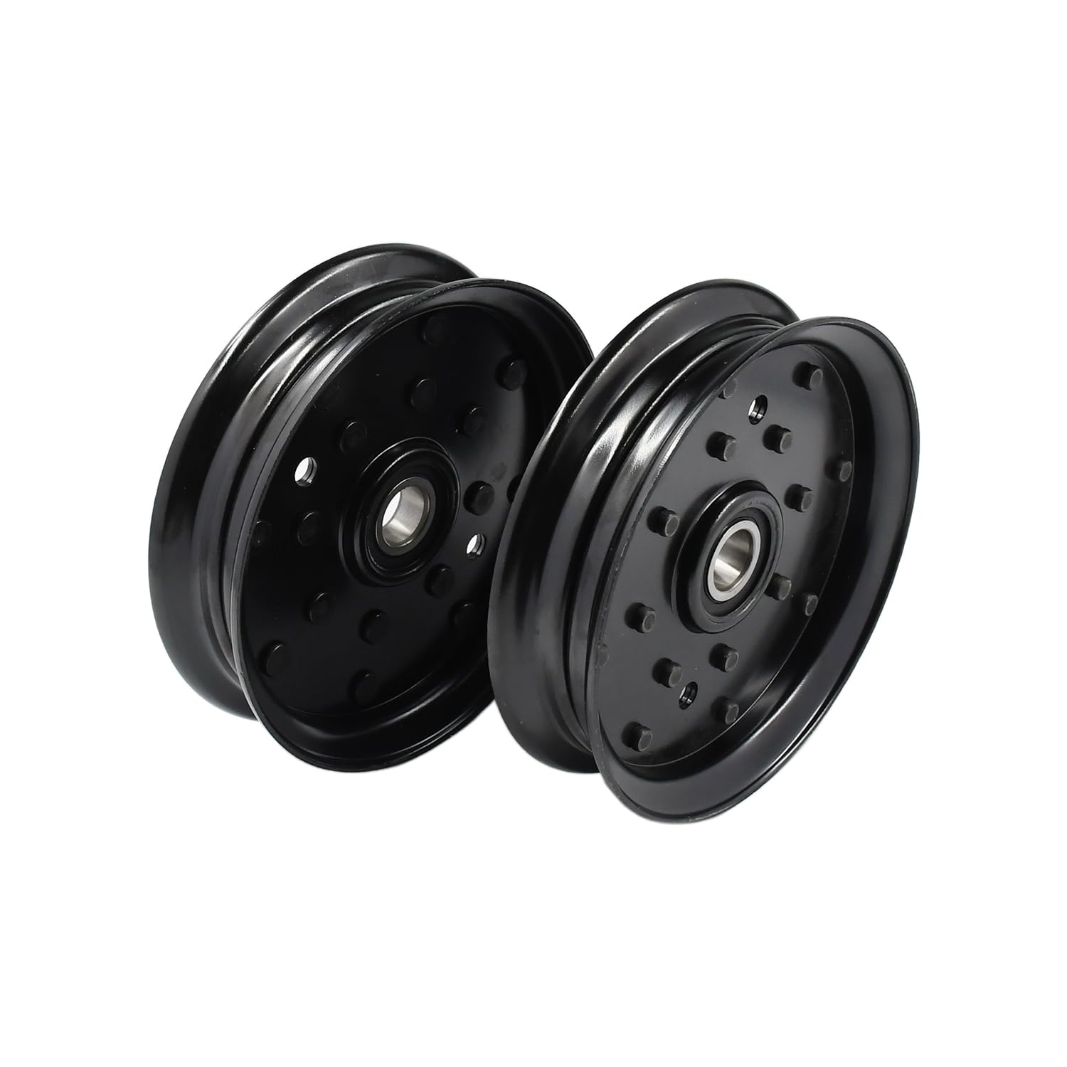 Lot de 2 poulies de renvoi plates 1613098 781856 1-613098 compatibles avec tondeuse Exmark FMD52 FMD522 FMD523 FMD524 FMD60 FMD602 FMD603 Compatible avec Hustler Super S 933333 9333 33358