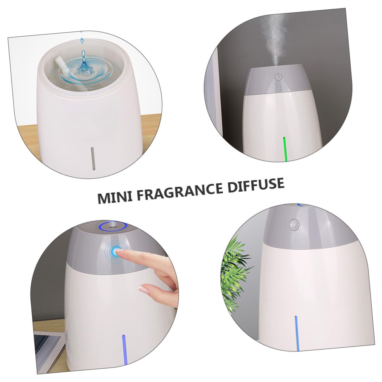 Gatuida Umidificatore Portatile Grande Capacità 800ml in Abs Funzione Timer e Bassa Rumorosità per Cucina e Salone di Bellezza