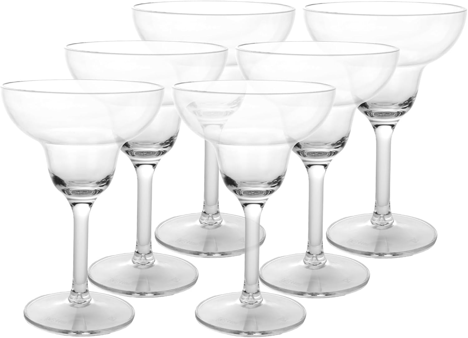 YOUNTHYE 6PCS Plastic Margarita Glasses Reusable Plastic Margarita Glasses 9oz