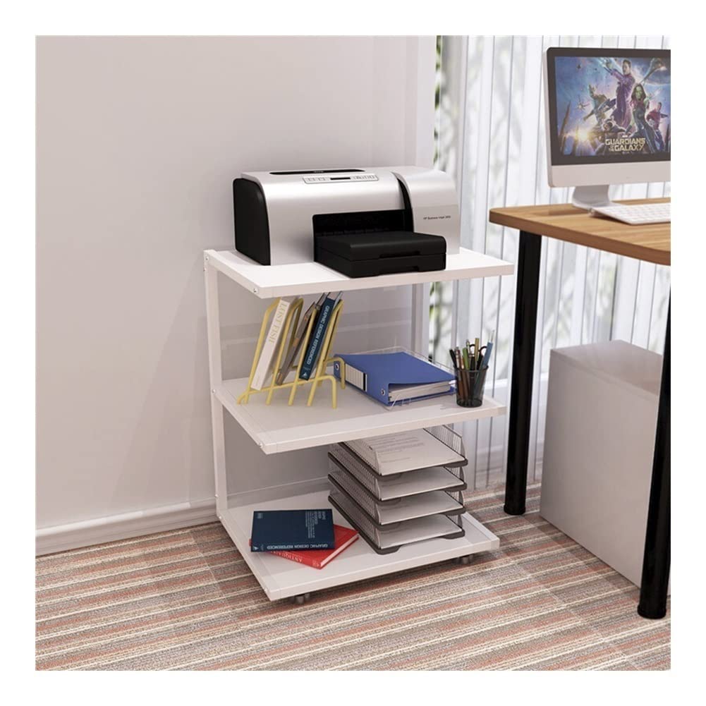 Stand di Stampa per Ufficio Stampante for pavimenti Stampante con stoccaggio Desktop Metallo Telaio a 3 strati Stampante multifunzione Stampante multifunzione Copier Scanner Shelf Staffa Scanner Fax