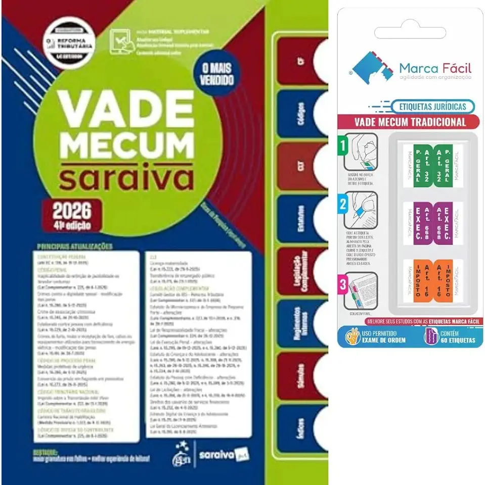 Vade Mecum Saraiva Tradicional - 41ª Edição 2026 + Etiqueta Marca Fácil