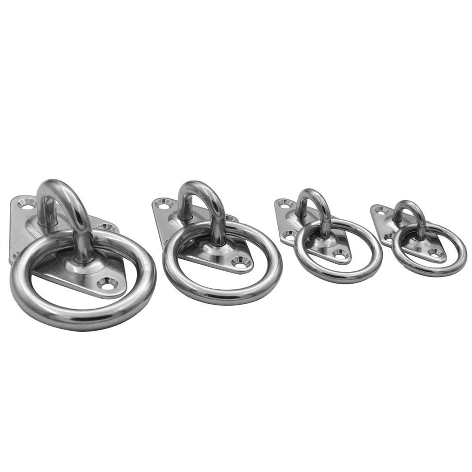Luvafey One Color Eye Plate 4Pcs Ceiling Hook Pad Eye Plate 304 Stainless Steel Wall Mount Heavy Duty Hanging Hammock For Wall Ceiling Boat Hardware Hanging(5Mm)