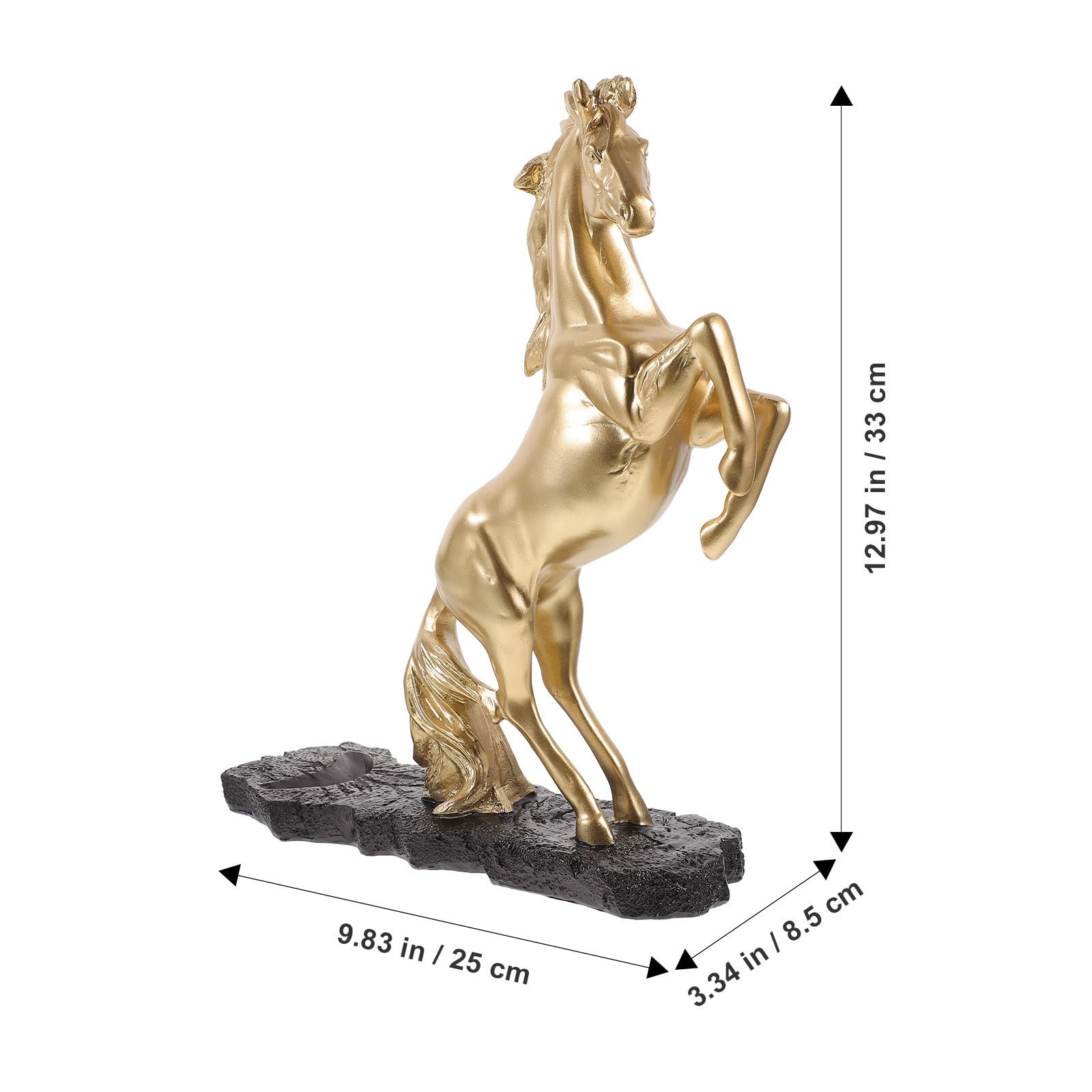 VICASKY Statuetta Cavallo in Resina Oro, Decorazione Contemporanea