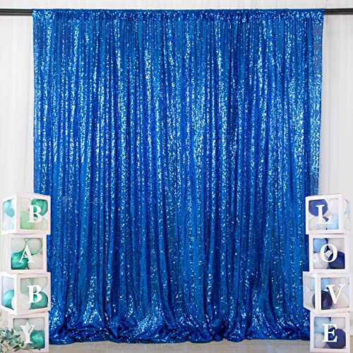 ShiDianYi 4FTx6FT-Royal Blue-Sequin Backdrop, Shimmer Sequin Fabric Photography Backdrops Sequin Curtain for Wedding/Party (Royal Blue)