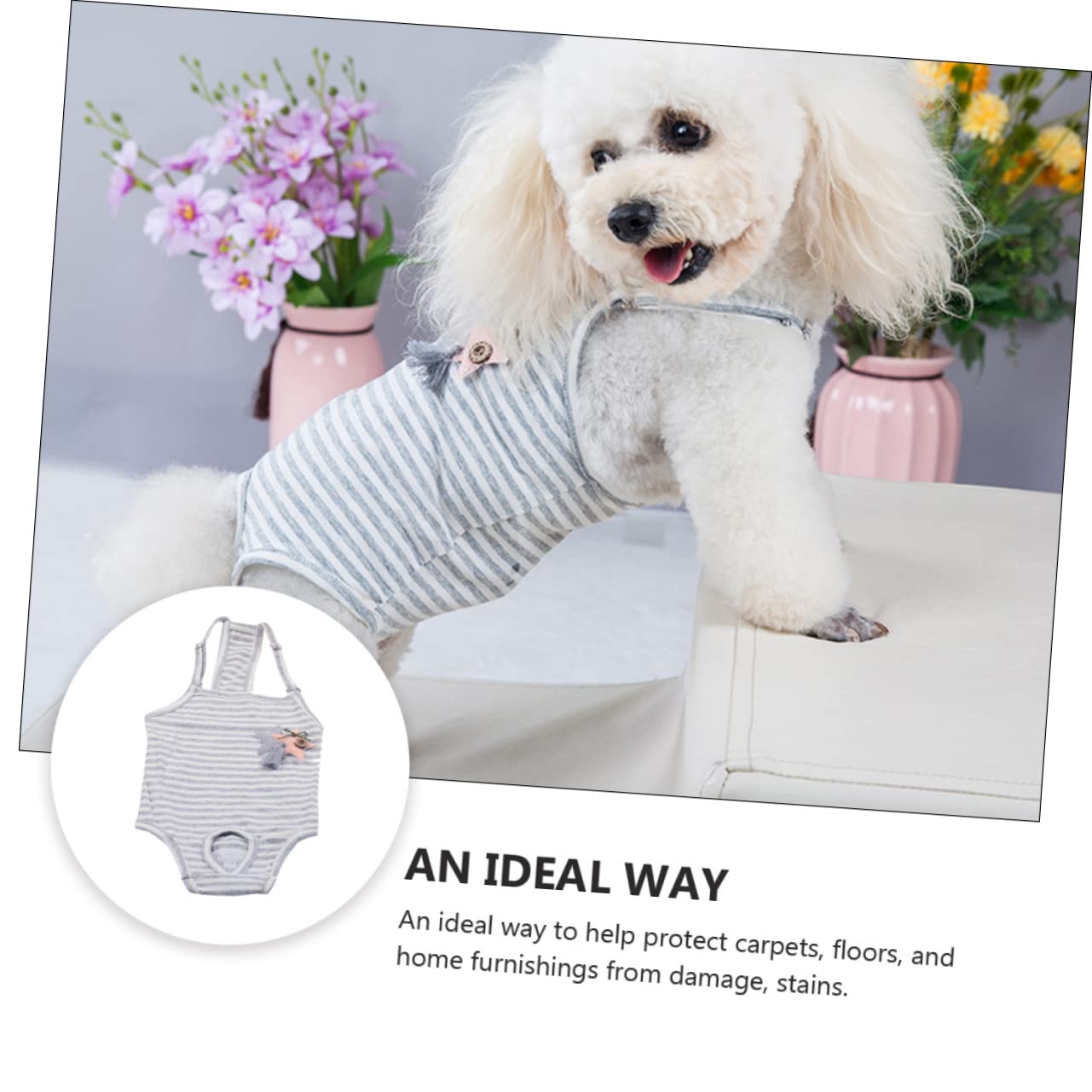 VILLCASE Washable Female Dog Diaper, Dog Period Panties with Adjustable Suspender Puppy Sanitary Pants Absorbent Underwear for Pet in Period Heat, Size M