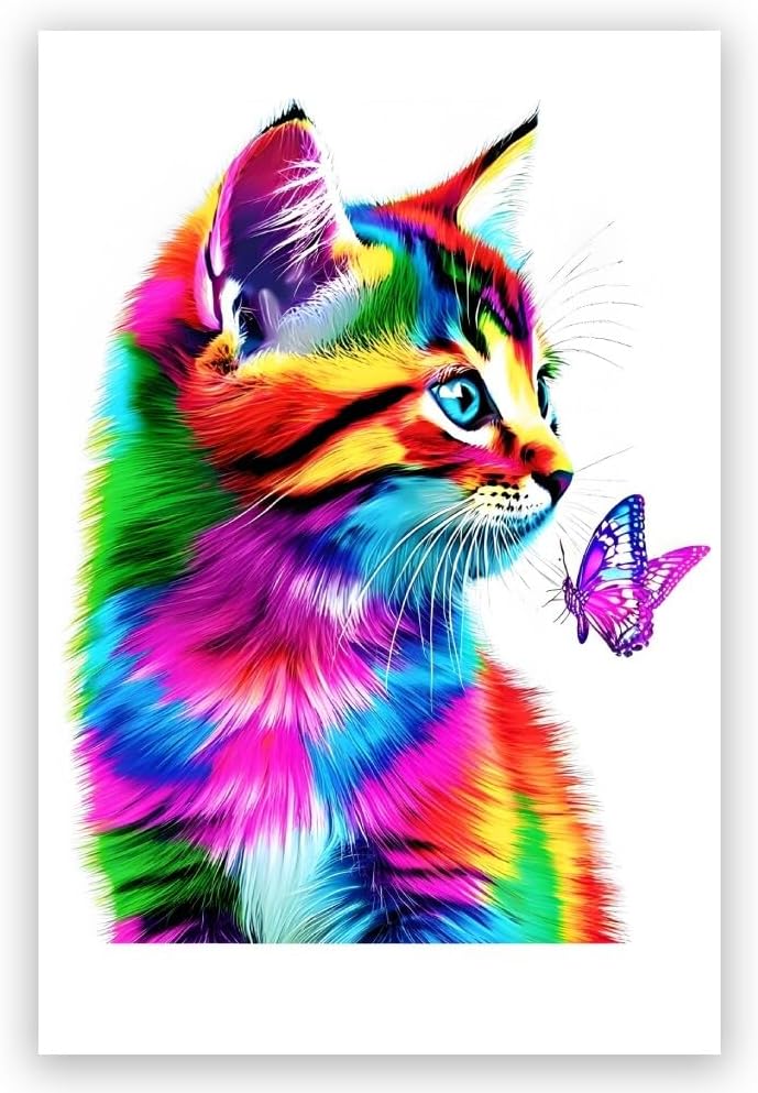 Cat pictures wall decor cute framed(animal-3,16.00”x 24.00”)