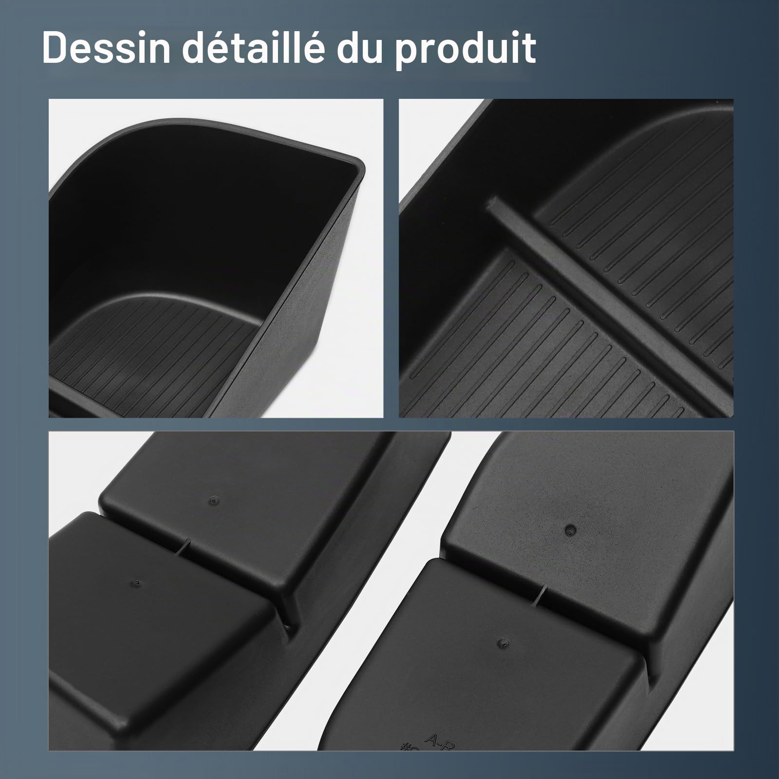 smabee 4 pièces Boîte de rangement latérale Doo pour Xpeng G6 2023 2024 2025 Organisateur de rangement pour porte latérale avant et arrière imperméable pour accessoires Xpeng G6 TPE Noir