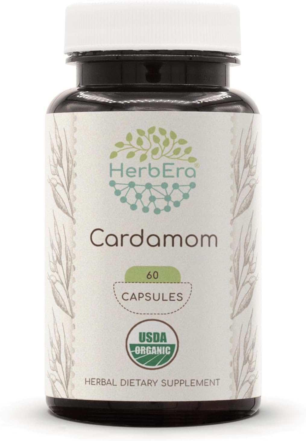 Cardamom USDA Organic 60 Capsules Natural Herbal