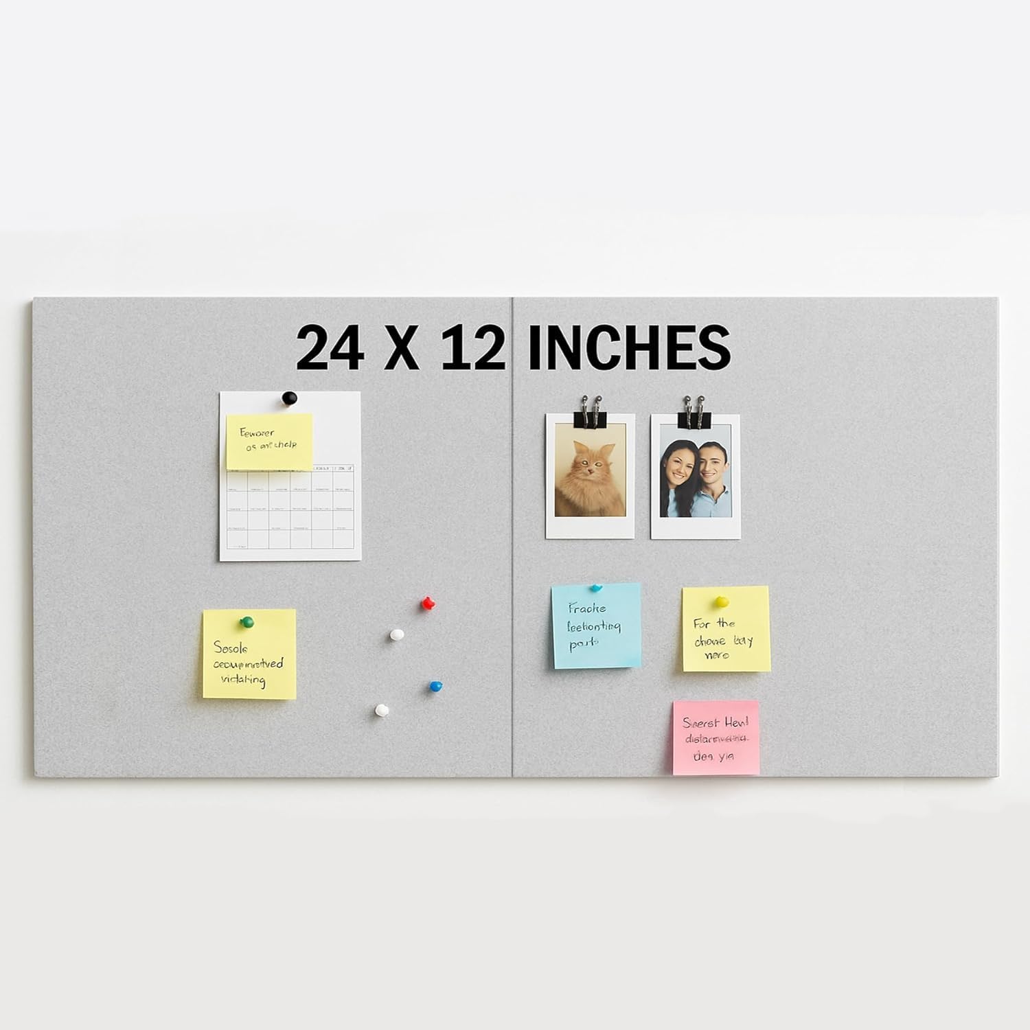 Felt Bulletin Board – Self-Adhesive Wall Pin Board/Memo Board/Notice Board for Notes, Photos, Schedules Felt Message Board for Home, Office, Study, Dorm (Grey, 24 x 12 in)-image-4
