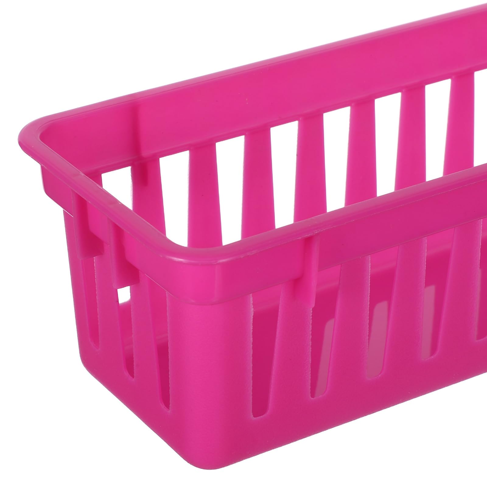 DOITOOL Cestino rettangolare in plastica da 12 pezzi per l'organizzazione della scrivania - Cestino portapenne lungo 10'' per forniture scolastiche - Vassoio portaoggetti impilabile