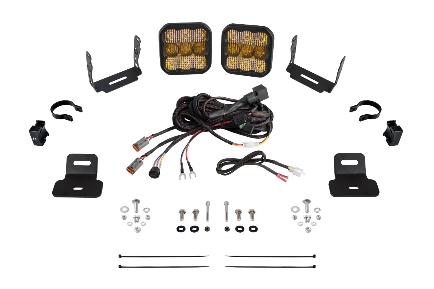 Diode Dynamics Stage Series A-Pillar Pod Kit compatible with Can-Am Maverick X3 2017-2025, SS5 Sport Yellow Combo