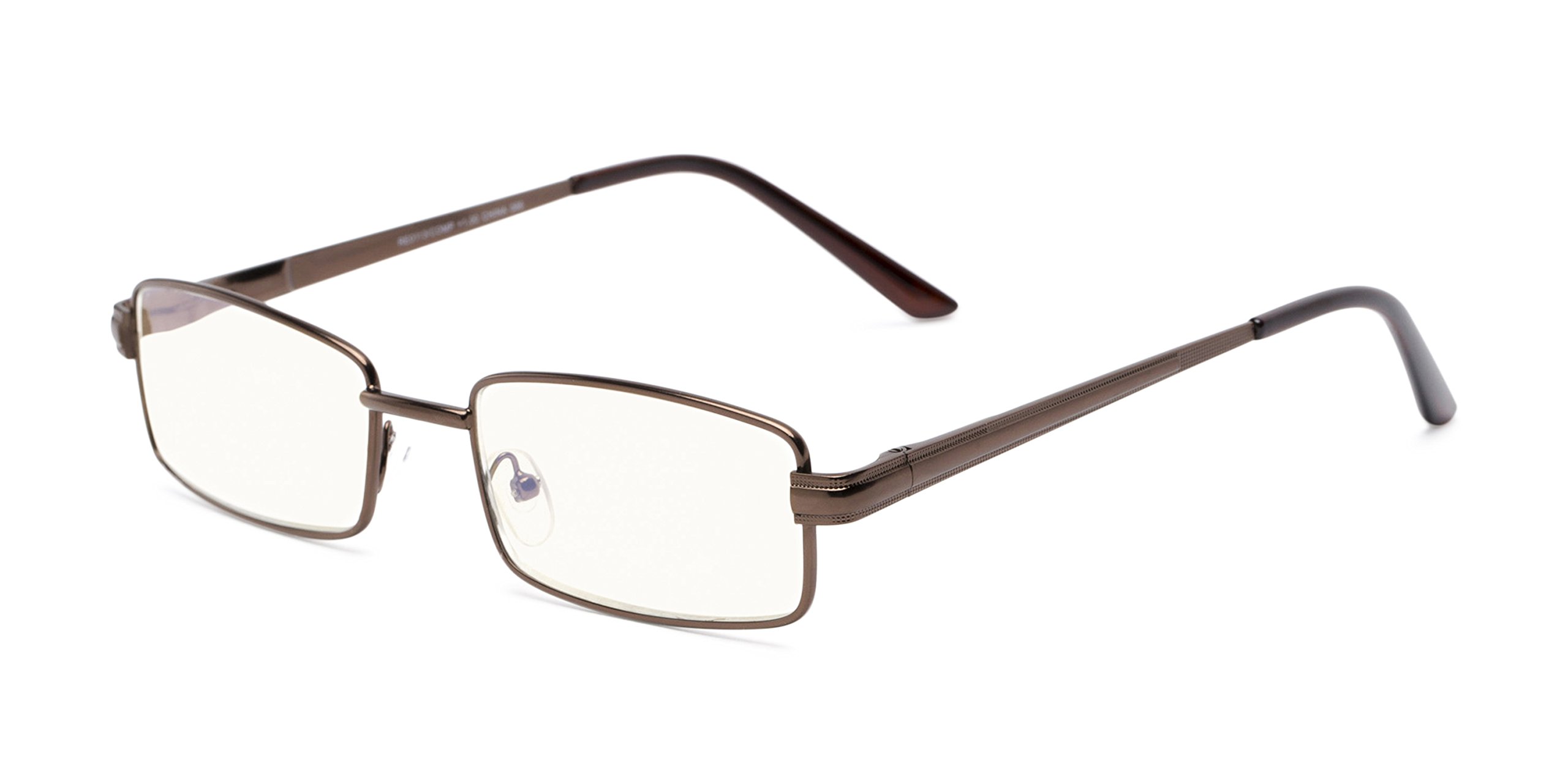 Readers Rectangle Reading Glasses in Bronze by Readers.com | The Dash Blue Light 2.25