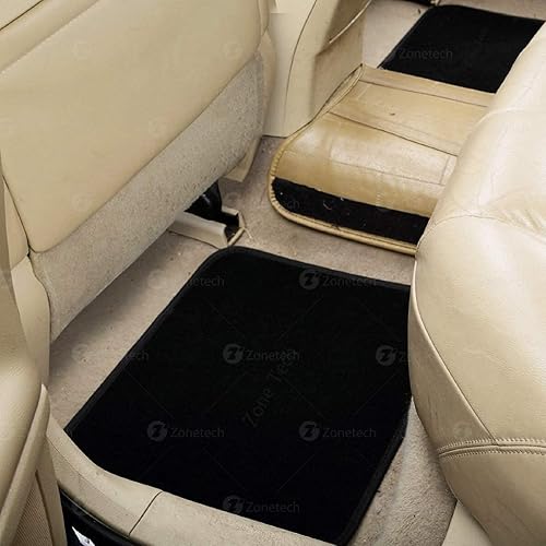 Miniatura 7 de zona Tech ALL weather Alfombra Vehículo Floor mats- 4-Piece Negro Calidad Premium Alfombra Piso Esteras Plus vinilo talón Pad para Protección