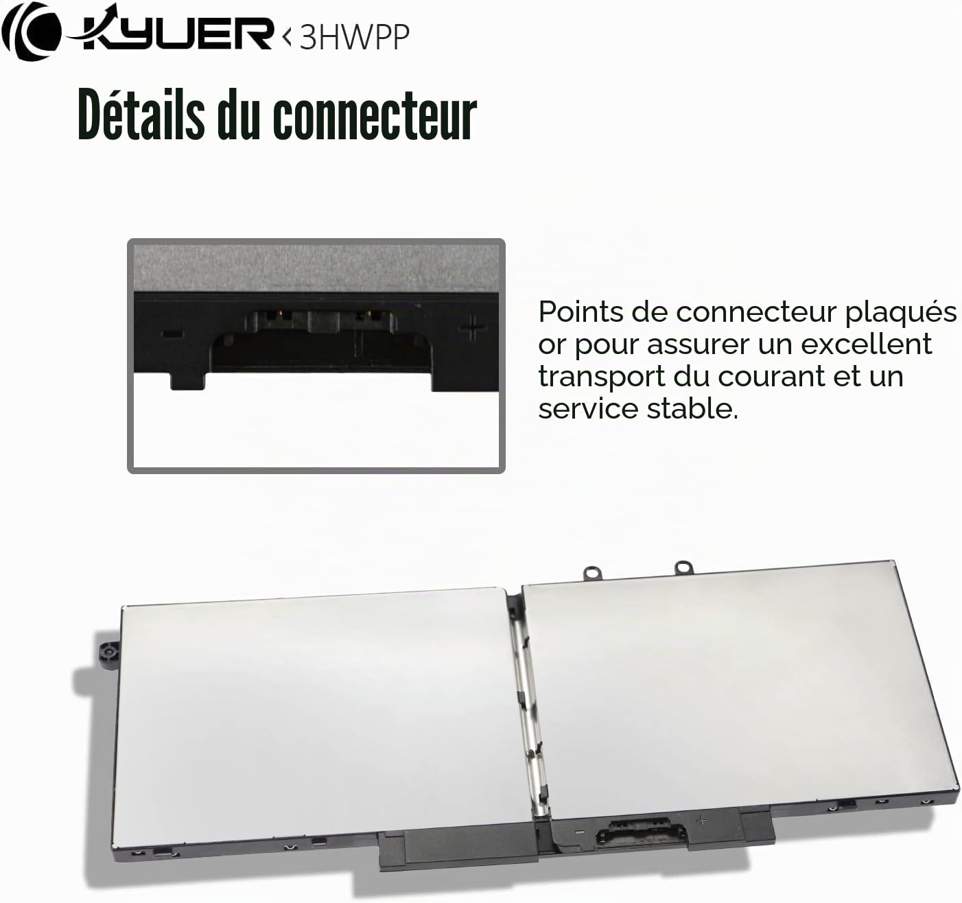 K KYUER 68Wh 3HWPP Batterie pour Dell Latitude 5401 5410 5411 5501 5510 5511 Precision 3541 3550 3551 Inspiron 17 7706 15 7500 7506 2-in-1 Black Edition 10X1J N2NLL 1VY7F 3PCVM 401D9 JG75F 451-BCMN