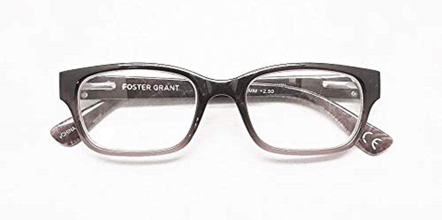 Foster Grant Women's Roxanna Reading Glasses Black Silver +2.50
