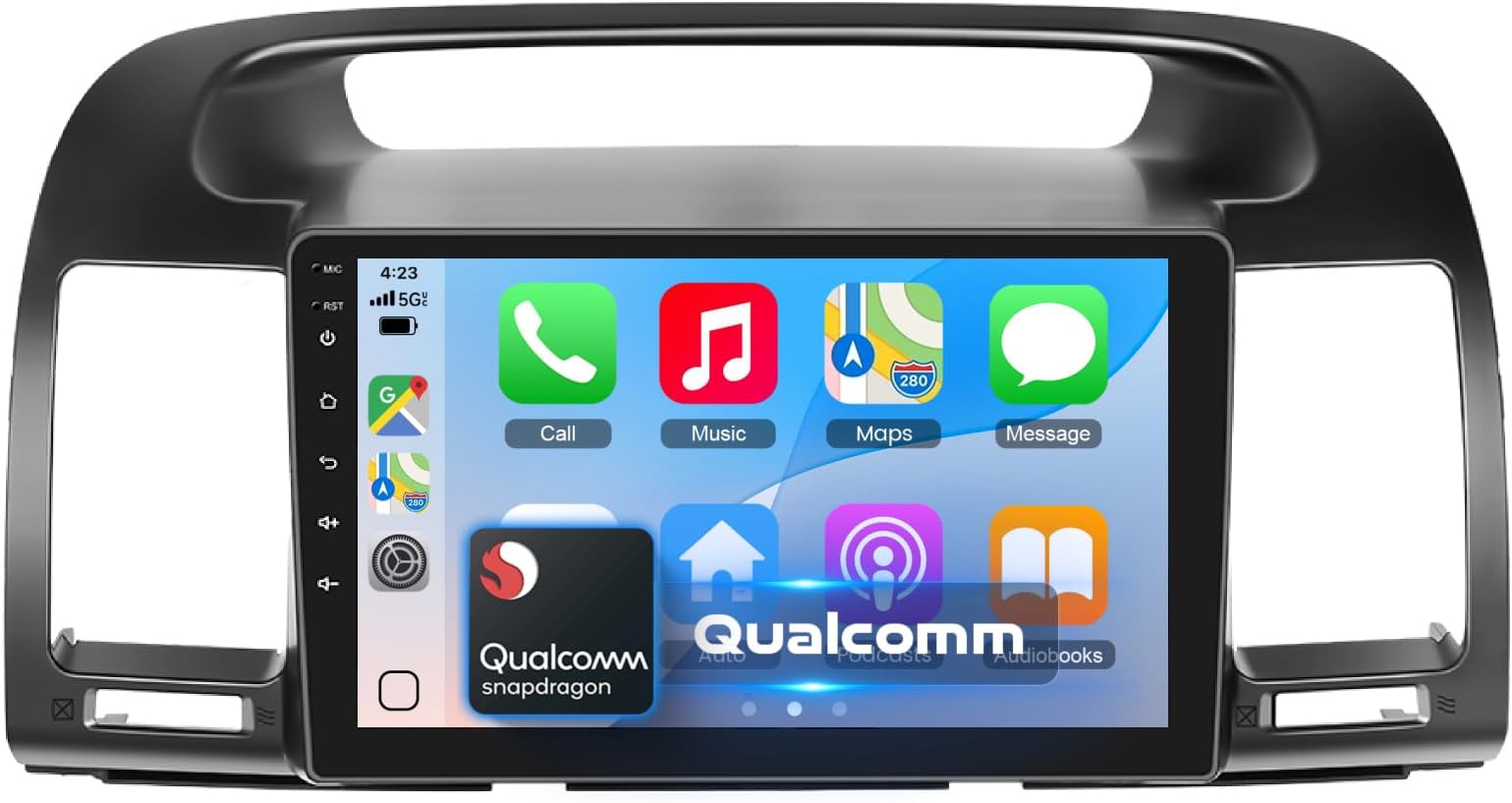 Qualcomm 8 Core 4G+64G Car Stereo for Toyota Camry 2000-2006 with 5G WiFi 9" 1280P QLED Touchscreen, Android Car Radio Wireless Carplay Android Auto Bluetooth 5.1/DSP/Hi-Res Audio/SWC/GPS