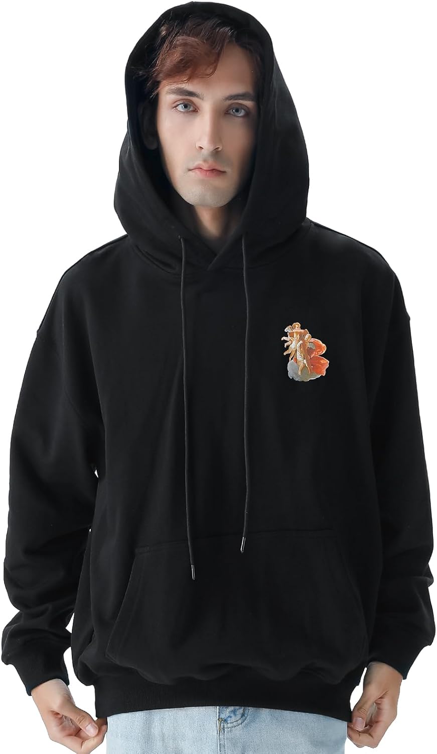 JCARSON NO WAR Streetwear Graphic Hoodies Unisex Oversized Hooded Sweatshirts Long Sleeve Pocket Pullover Top for Men & Women