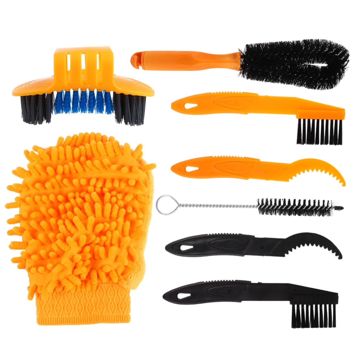 Mipcase Bike Cleaning Tool Set 8-in-1 Chain Washer Brush Kit for Bicycle Maintenance and Cleaning