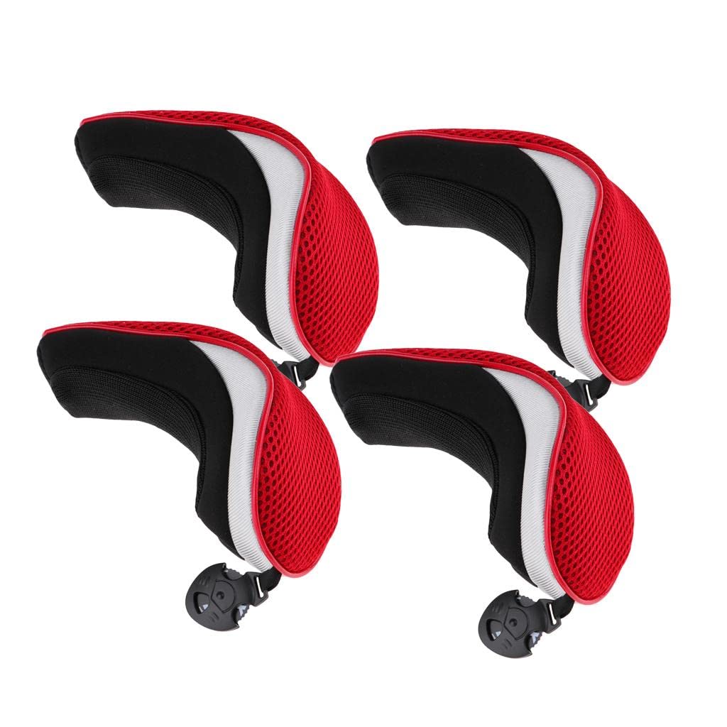 Perfeclan 4X Golf Club Rescue Headcover Hybrid Utility Head Head Cover con Etiqueta No. - Rojo