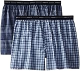 Hanes Men's 2-Pack Exposed Waistband Woven Boxers