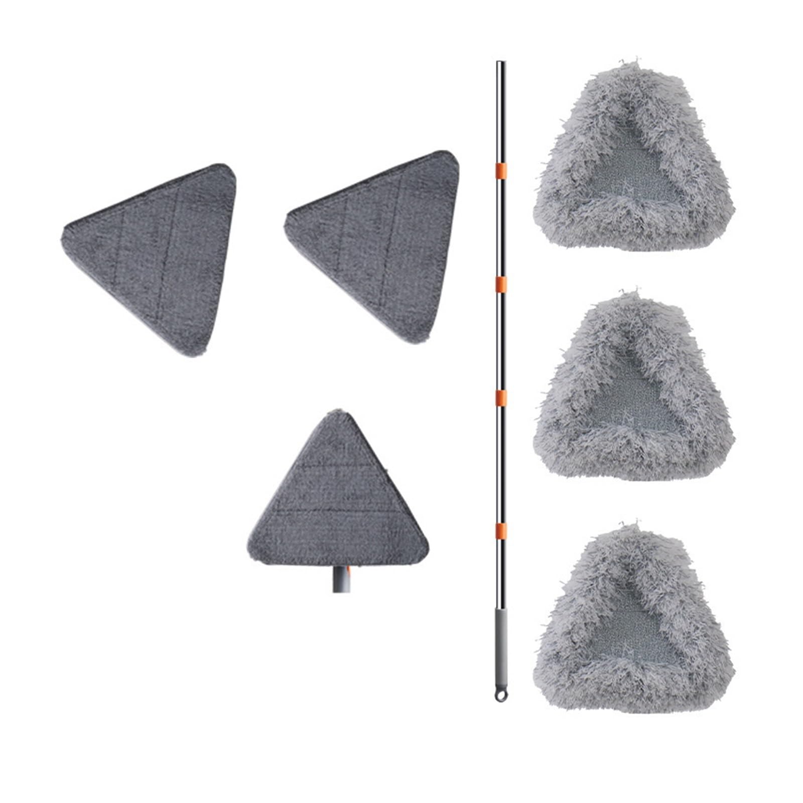 Fregona portátil Plegable con Cabezal Triangular, Herramienta limpiadora de Suelo rotación 360 ​​Grados, Almohadilla Microfibra for Paredes y techos Cocina(Combination-A)
