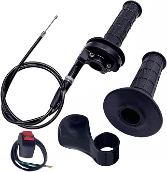 Auto-Moto Twist Throttle Cable Housing Grips Set for Mini Bike Pit Bike Dirt Bike MOTOVOX MBX10 MBX11 and Warrior MB165 MB200 5.5HP 6.5HP196cc