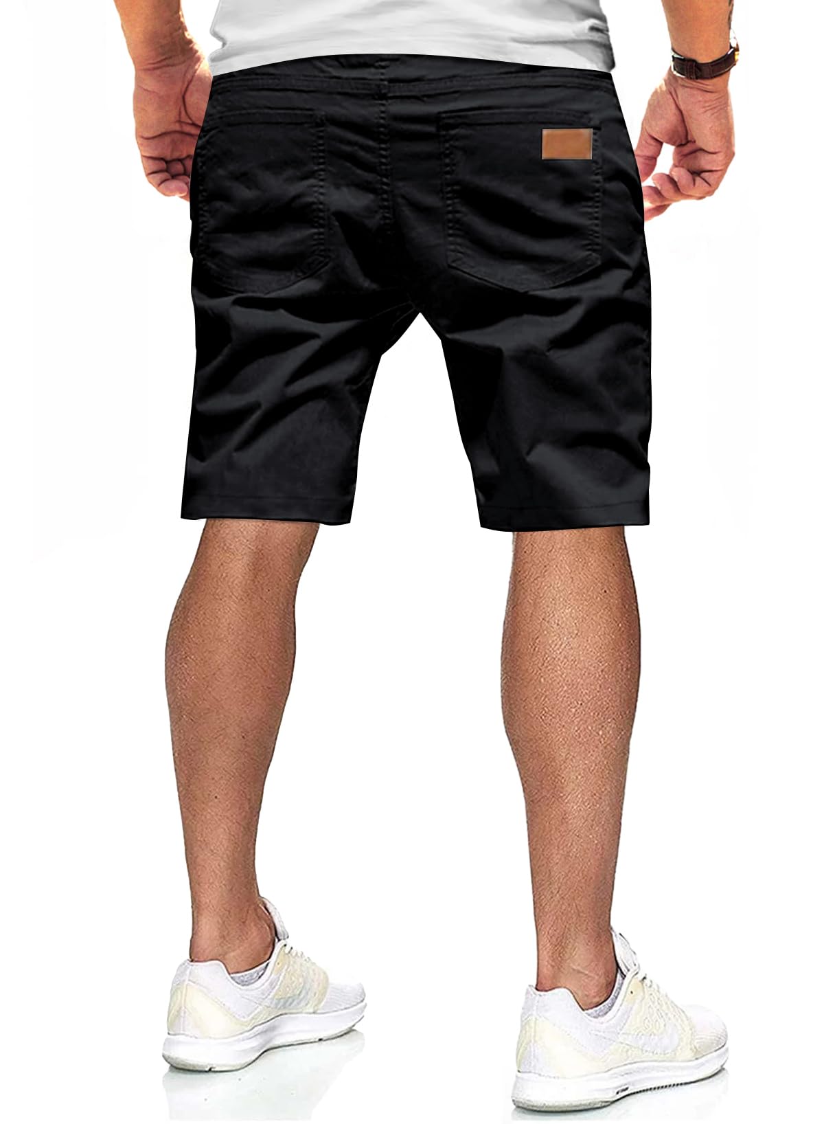 JMIERR Kurze Hosen Herren Sommer Shorts Herren Chino Baumwolle Elastische Taille mit Taschen S-3XL