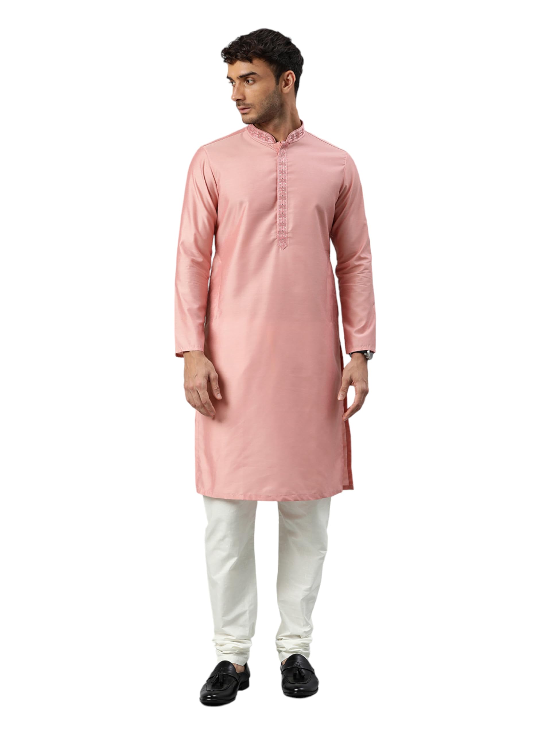 manthan Mens Art Silk Solid Kurta Churidar Set-picture-41
