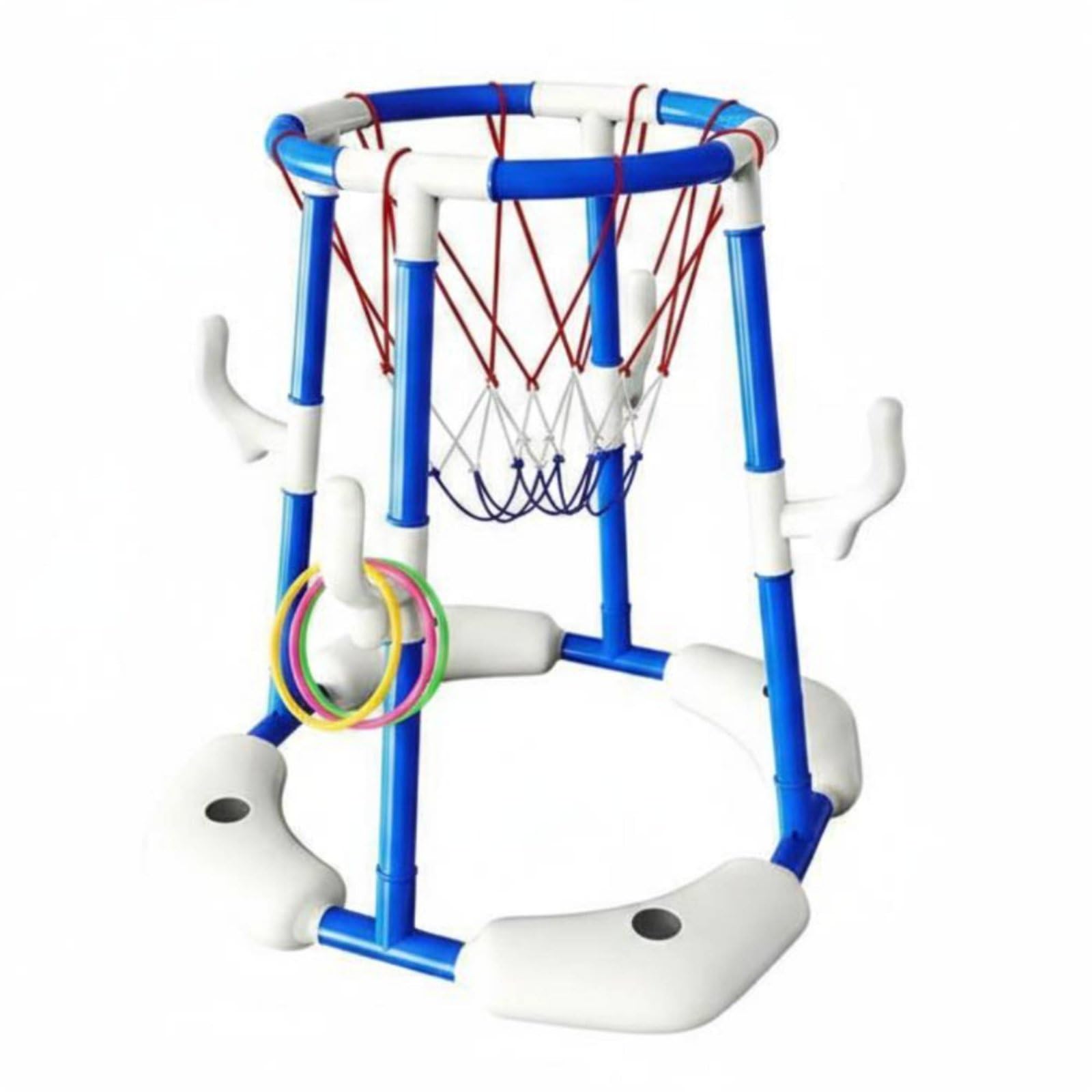 Baoblaze Panier de Basket Flottant Enfants Piscine Jouet Gonflable But Aquatique Cercle de Basket Anneau Flottant Base Gonflable pour Flottabilité et Stabilité, Blue, Model 011