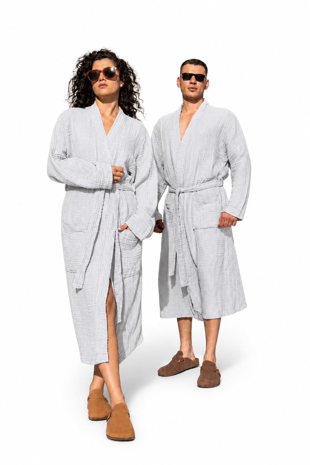 Photo 1 of ORMES 100% Cotton Muslin Unisex Bathrobe