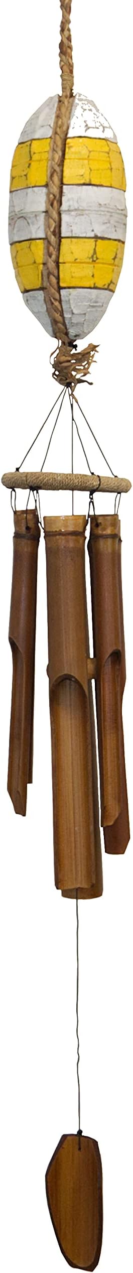 Cohasset Gifts 230-Y Cohasset Fish Bamboo Wind Chime, Approximate Float Size 10", Red & White Distressed Finish