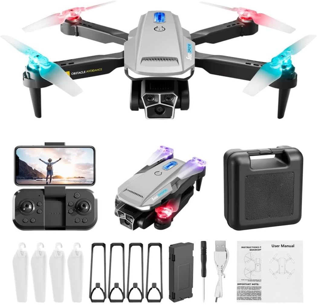 Drone with Camera 1080 HD FPV Batteries and Carrying Case, RC Quadcopter Helicopter for Kids and Adults, Gravity Control, Altitude Hold, Headless Mode - M