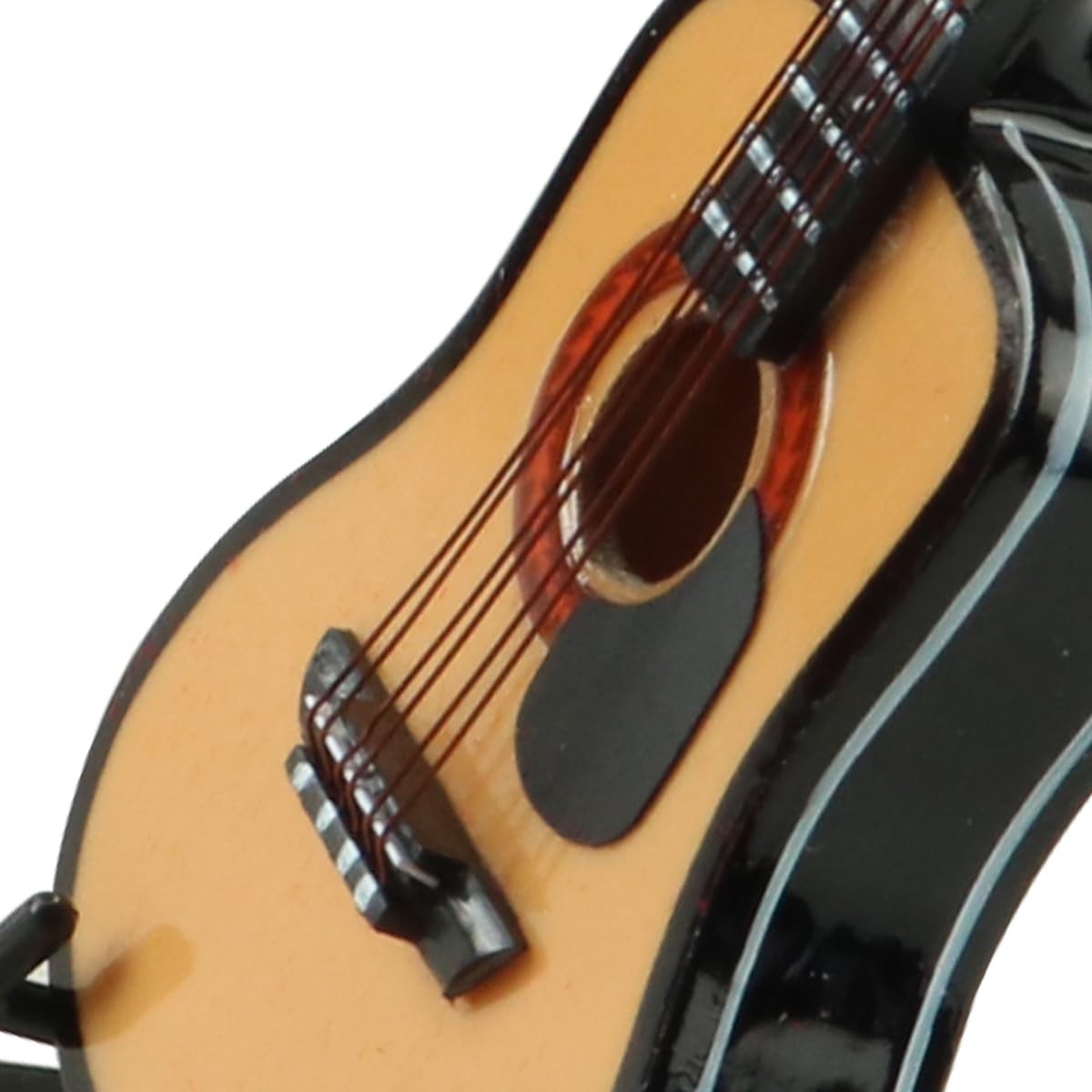 Tiardey Guitare Miniature en Bois - Modèle 10 cm - Mini Guitare avec Support et étui - Modèle Instrument de Musique - Décoration d'intérieur - 5