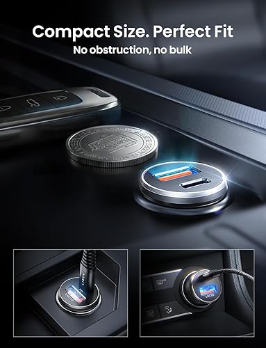 Miniatura 28 de LISEN Adaptador de encendedor de cigarrillos de 54 W, cargador de coche USB C de carga rápida, cargador de coche USB de 12 V, adaptador de carga