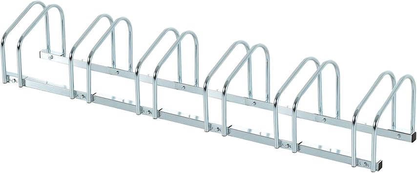 HOMCOM Aparcamiento para Bicicletas Soporte de Acero 179x33x27 cm Plata