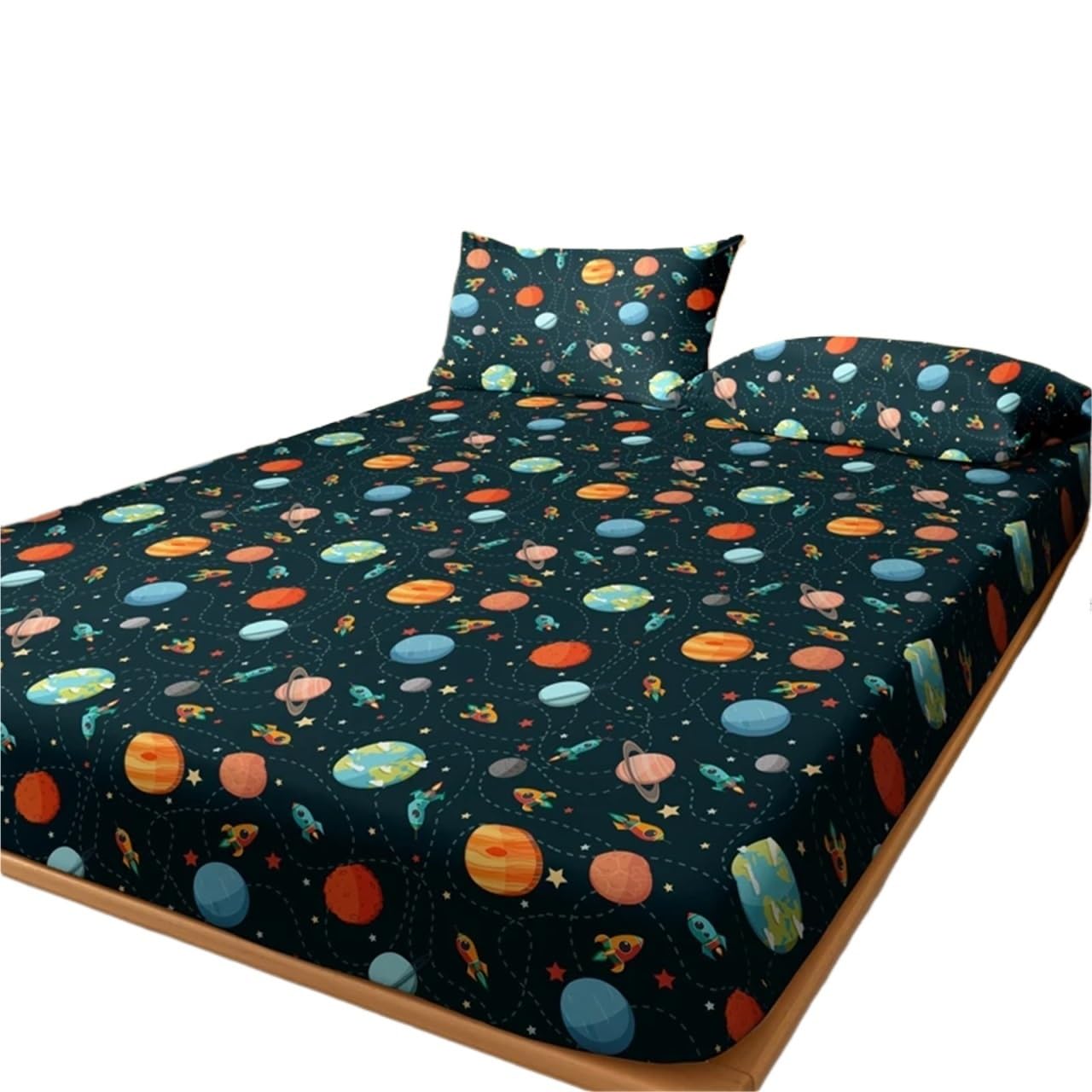 sábana encimera Estampada 1 sábana Bajera Mate con Estampado Divertido de Dibujos Animados, Funda Cama for Dormitorio, Ropa (sin incluir Fundas Almohada)(90x200cm)