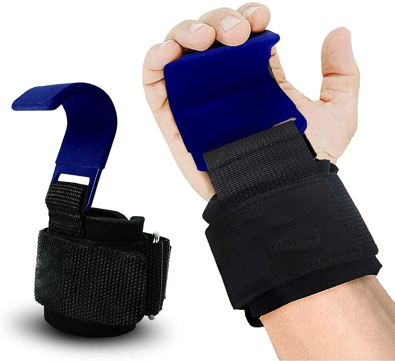 Weight Lifting Hooks Grip Non-Slip Thick Padded Neoprene with Adjustable,Maximum Wrist Support, Lifting Grips for Men and Women for Pull ups and Dead Lifts (Pair)