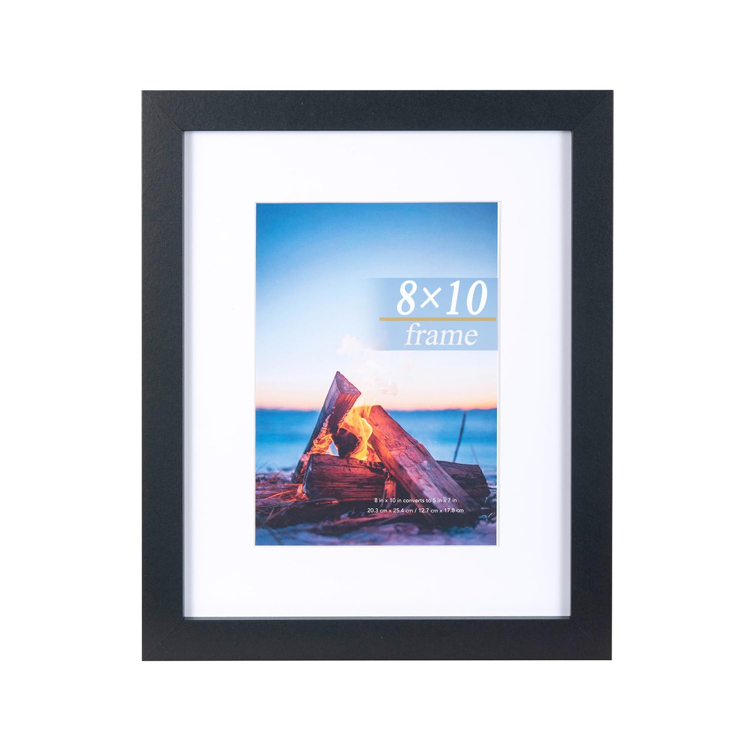 Scholar Tree Black 10X8 Photo Frames, Wooden Picture Frames 10X8 With Mount For 7X5 Frame For Freestanding And Wall Mountable…