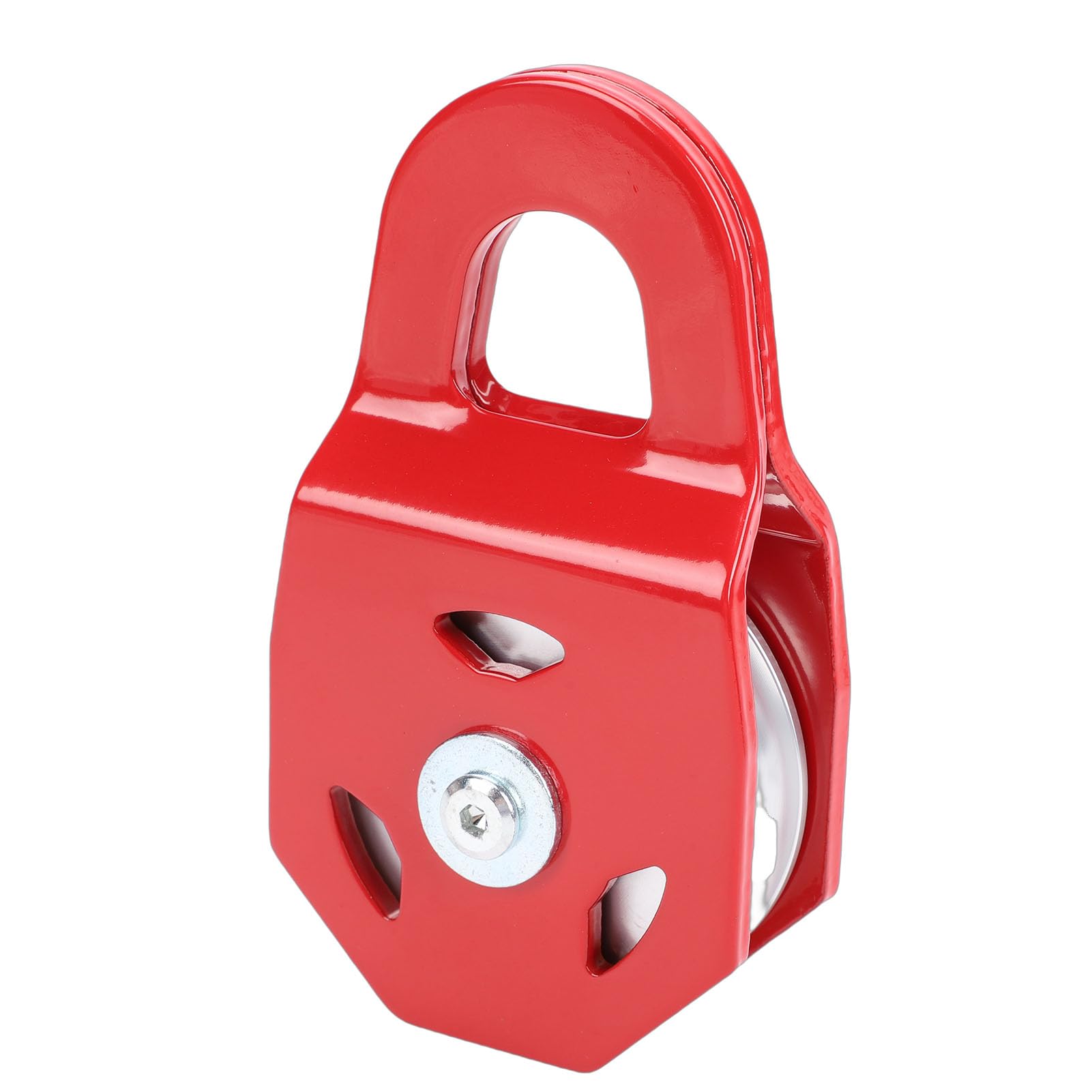 Aramox Polea de Arrastre para Cabrestante 8 Toneladas, Polea de Acero y Aleación de Aluminio de Alta Resistencia Roja Diámetro Máximo de Cuerda 15mm para Camiones Tractores ATV UTV