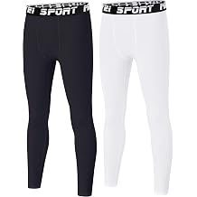 MIVEI Boys Youth Compression Leggings Athletic Sports Tights for Basketball Football Base Layer Pants for Kids Under Shorts