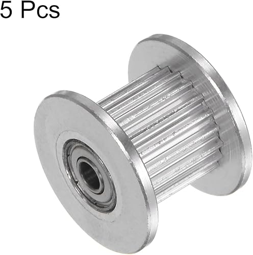 Miniatura 29 de HARFINGTON 5pcs 2GT Polea tensora 20 dientes 0.157 in diámetro 0.709 in diámetro correa de aluminio para 0.236 in ancho cinturón 3D impresora CNC