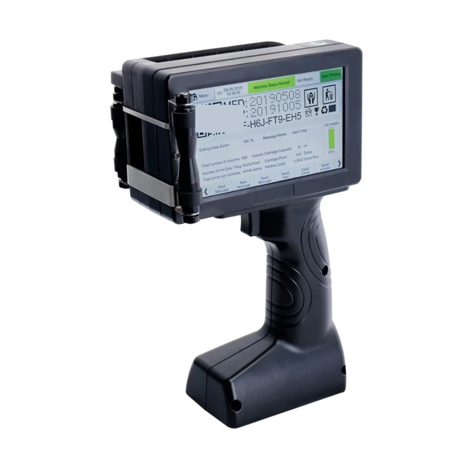 Imprimante Portable, Imprimante à Jet d'encre Portable Code Barres QR Lot Numéro de série Variable Logo Image Étiquette Thermique